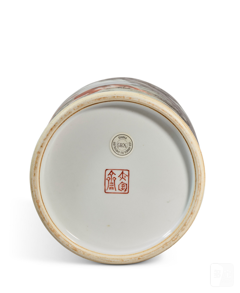 POT À PINCEAUX EN PORCELAINE DE LA FAMILLE ROSE À DÉCOR DE CHEVAUX  CHINE, DÉBUT DU XXE SIÈCLE - 图4
